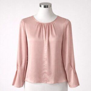 Vintage 90s Y2K Ports Pink Satin Blouse